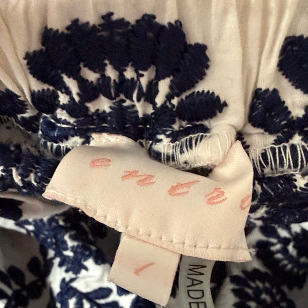 Entro Navy and White embroidered off the shoulder Dress - Picture 7 of 8